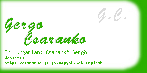 gergo csaranko business card