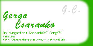 gergo csaranko business card